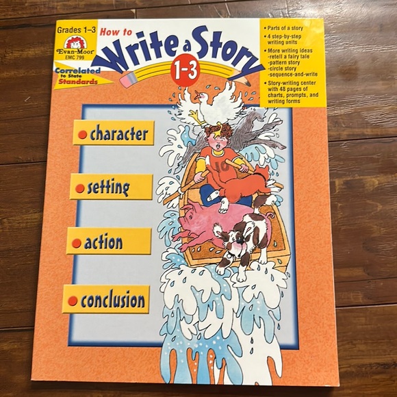 Evan-Moor How‎ to Write a Story, Grades 1-3 Homeschool & Classroom Workbook - Picture 1 of 2